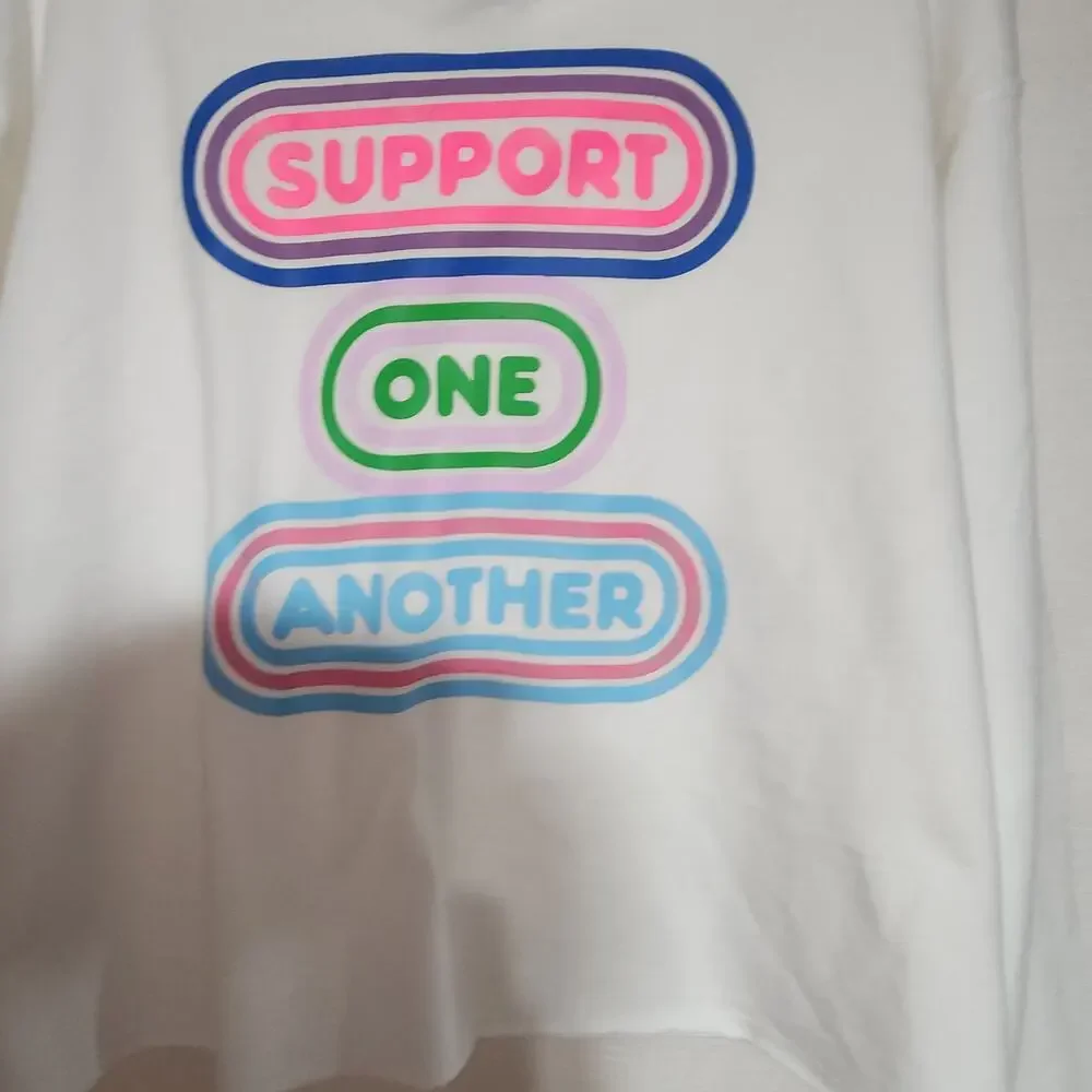 Pride Adult 'Support One Another' Cropped Hooded Sweatshirt women's Large